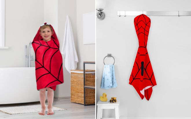 Spider Man Kids Cotton Hooded Towel