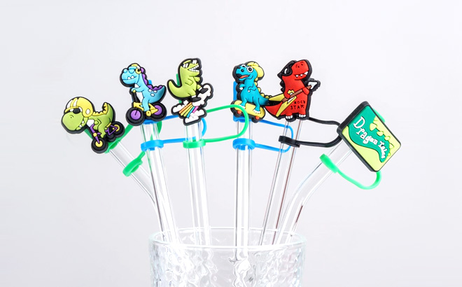 Stanley 6 Pack Dinosaur Silicone Straw Cover Cap