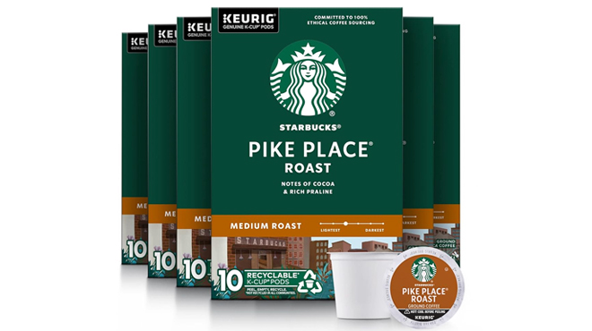 Starbucks Coffee Medium Roast Pike Place Roast K Cup 60 Count