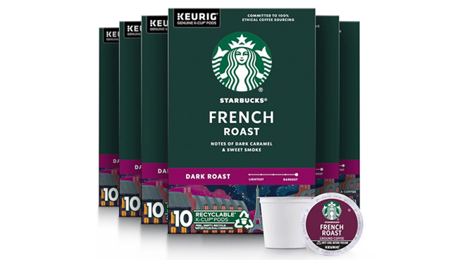 Starbucks K Cup Coffee Pods Dark Roast Coffee French Roast 60 Count
