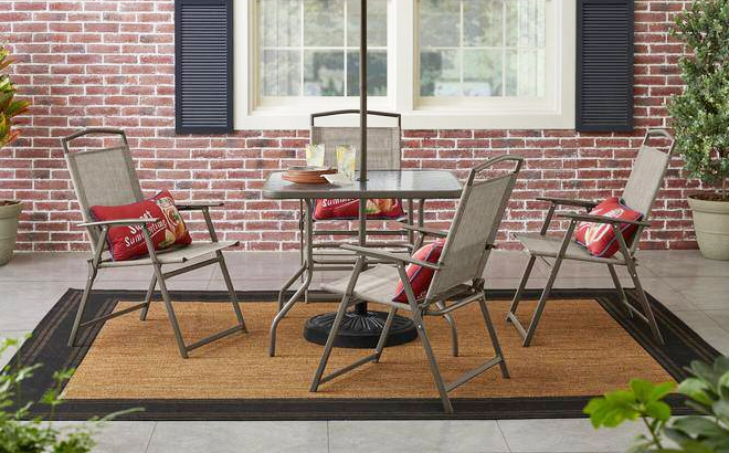 StyleWell Amberview 6 Piece Outdoor Dining Set with Umbrella