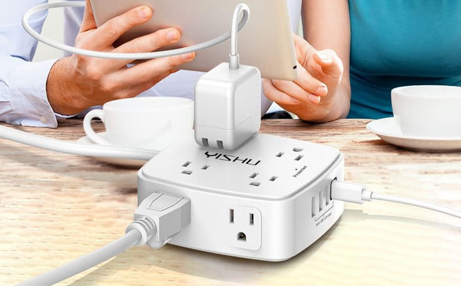 Surge Protector Power Strip on a Table