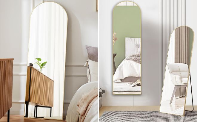 Sweetcrispy Arched Full Length Mirror in the Room