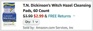 T N Dickinsons Witch Hazel Cleansing Pads Screenshot T N Dickinsons Witch Hazel Cleansing Pads Screenshot