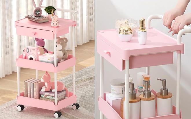 TOOLF 3 Tier Rolling Storage Cart