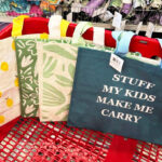 Target Dollar Spot Reusable Bags In a Shopping Cart