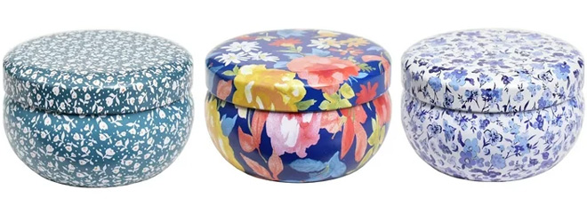The Pioneer Woman 3 Piece Woodsy Collection Tin Candles Set
