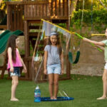 Three Kids Playing with Giant Bubbles Kid In A Bubble Wand