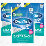 Three Packs of DenTek Complete Clean Floss Picks 75 Count