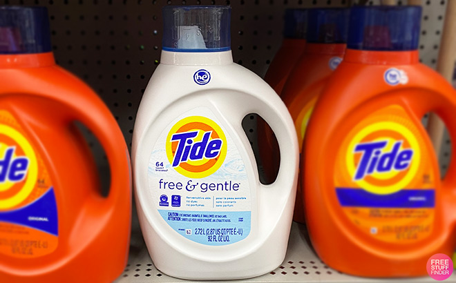 Tide Free Gentle Laundry Detergent on the Shelf