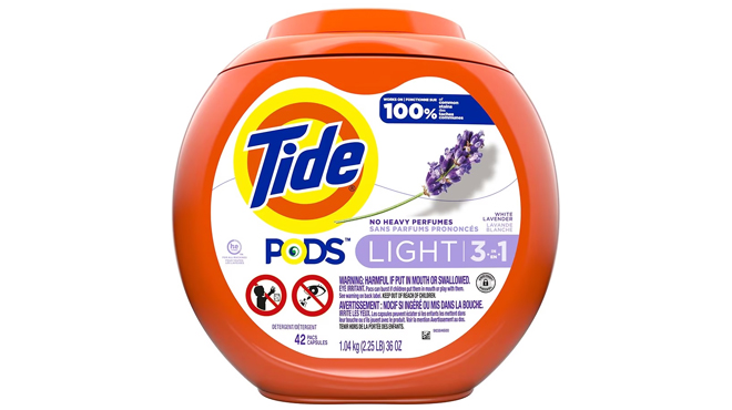 Tide Pods Light Laundry Detergent Pacs White Lavender 42 Count