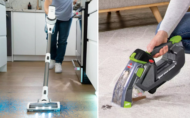 Tineco C1 Stick Vacuum and Bissell Pet Stain Eraser Plus Carpet Cleaner