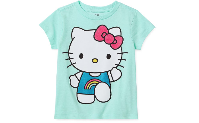 Toddler Girls Crew Neck Short Sleeve Hello Kitty Graphic T Shirt
