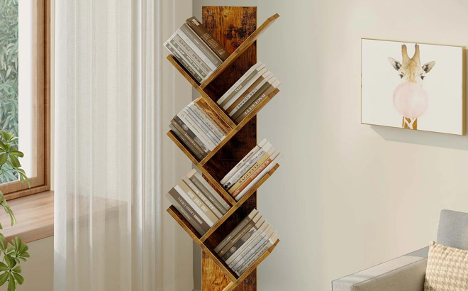Todi Geometric Storage Bookcase in a Room