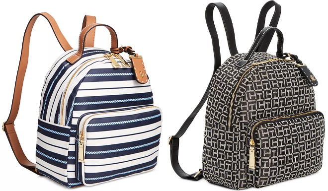Tommy Hilfiger Julia Fashion Breton Rope Backpack and Julia Logo Jacquard Dome Backpack