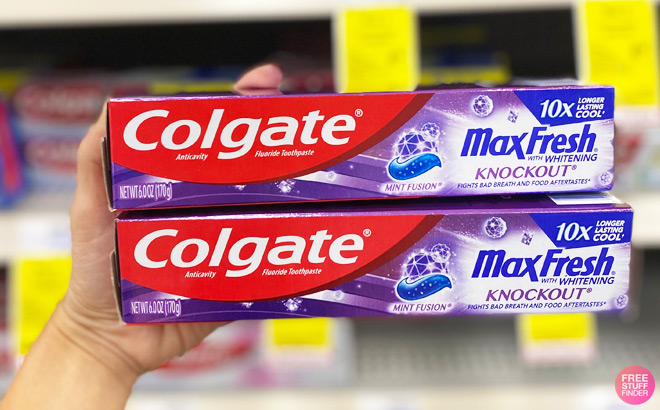 Two Colgate Max Fresh Toothpaste