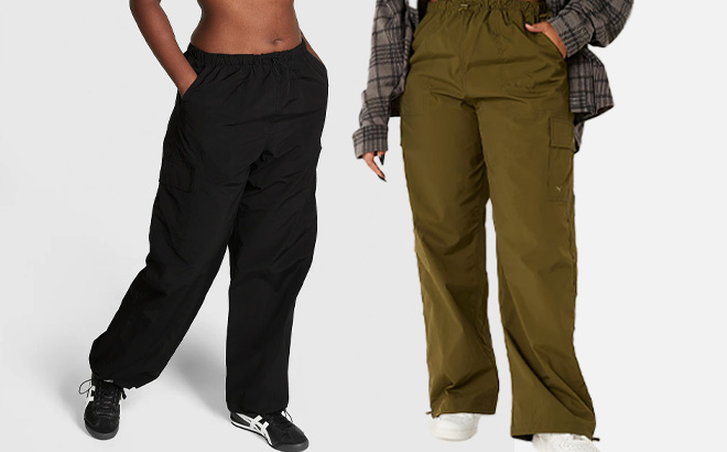 Two Pink Parachute Cargo Pants