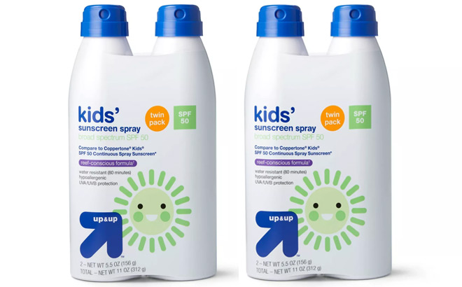 Up Up SPF 50 Kids Sunscreen Spray 2 Pack