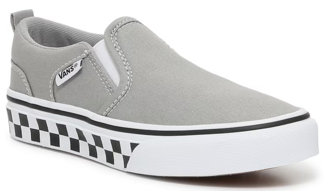 VANS Asher Slip On Kids Sneakers in Grey Color