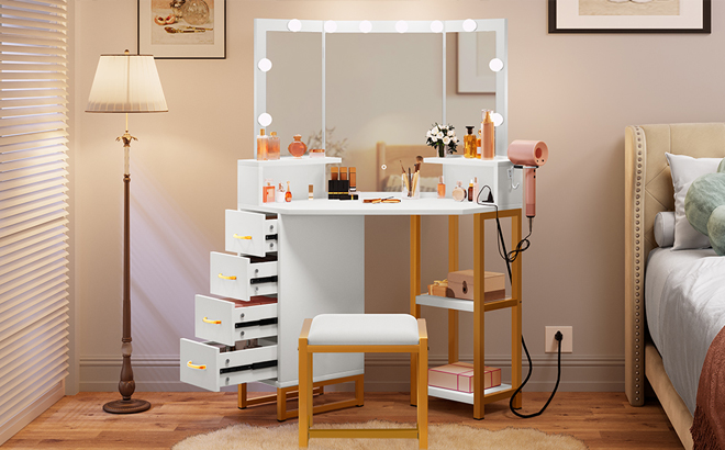 Vanity Desk with Lights