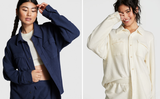 Victorias Secret PINK Reverse Fleece Shackets