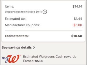 Walgreens Checkout Screenshot