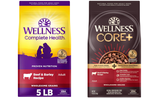 Wellness Complete Health Adult Dog Food and Wellness CORE Grained Dry Dog Food