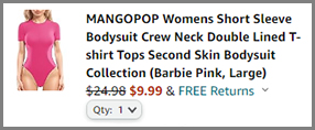 Womens Bodysuit in Barbie Pink Color Final Price at Amazon Womens Bodysuit in Barbie Pink Color Final Price at Amazon