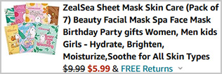 ZealSea Sheet Mask Skin Care Screenshot