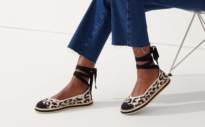 a Person Wearing Rothys Espadrilles