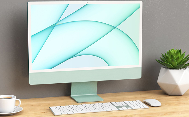 iMac 2021 24 inch 256GB SSD on Desk