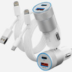 iPhone Car Charger with Lightning Cable 2 Pack