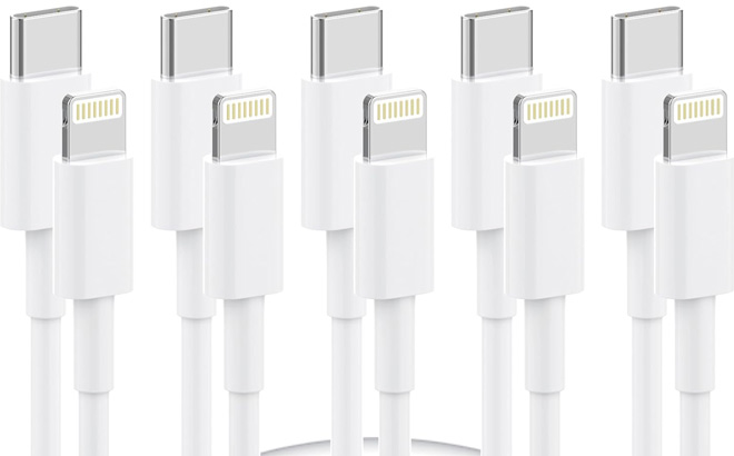 iPhone Charger Cable 5 Pack in White
