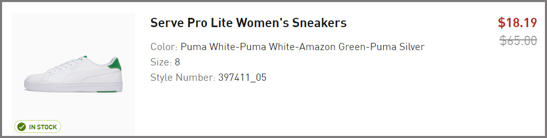 Puma Women’s Sneakers Summary