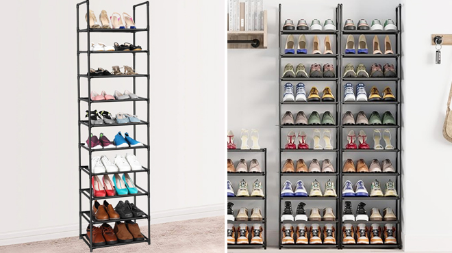10 Tier Entryway Shoe Storage Rack