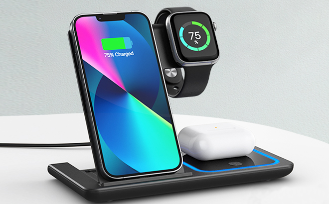 3 in 1 Wireless Charging Station for Apple Devices Universal Compatibility