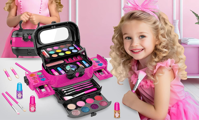 58 Piece Kids Makeup Kit on a Table