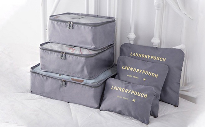 6 Piece Waterproof Travel Packing Cubes