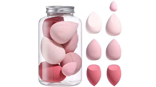 7 Piece Makeup Sponge Set in Pink Shade 7 Piece Makeup Sponge Set in Pink Shade