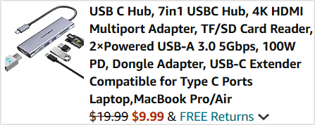 7 in 1 USB C Hub Checkout 7 in 1 USB C Hub Checkout