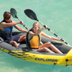 A Couple Enjoying a Ride on Intex 2 Person Inflatable Kayak