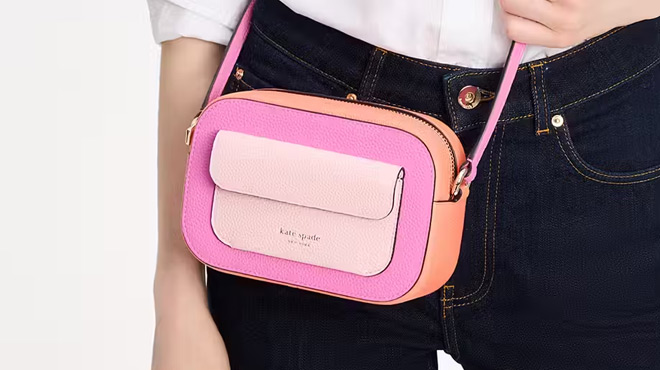 A Person Carrying a Kate Spade Ava Colorblocked Crossbody