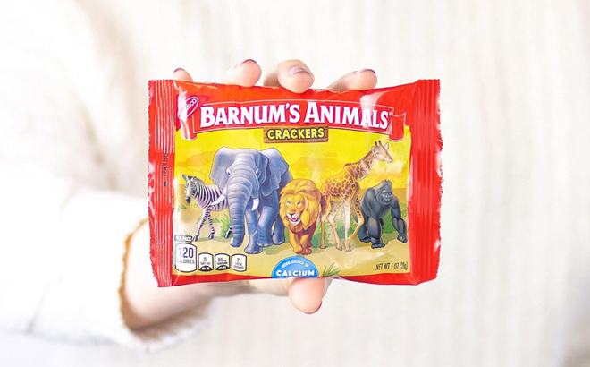 A Person Holding Barnums Animal Crackers