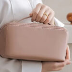 A Person Holding Large Capacity Travel Cosmetic Case