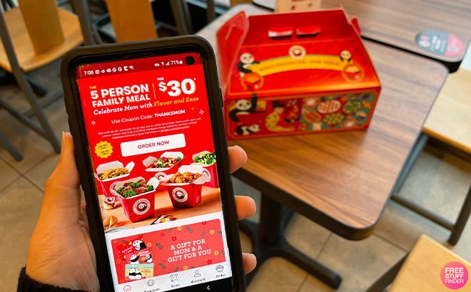 A Person Holding Phone with Panda Express App Open