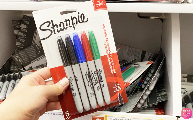 A Person Holding Sharpie Fine Point Permanent Markers A Person Holding Sharpie Fine Point Permanent Markers