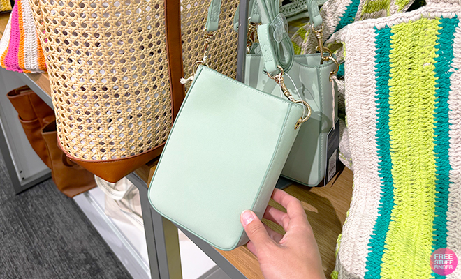 A Person Holding Universal Thread Phone Crossbody Bag in Green at Target