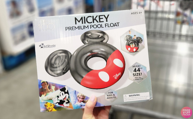 A Person Holding a Disney Minnie Pool Float