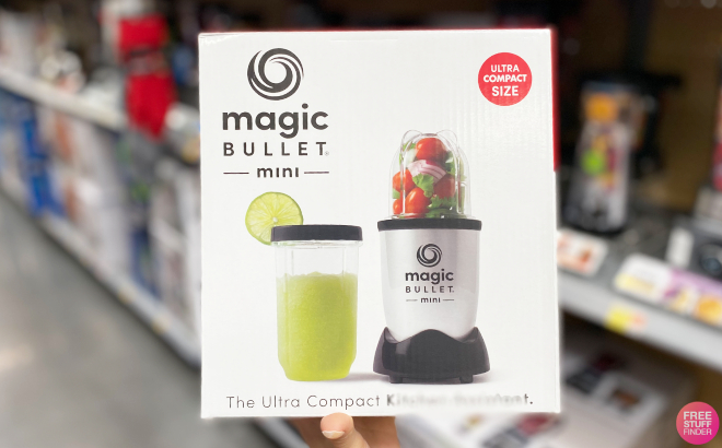A Person Holding a Magic Bullet Mini Compact Personal Blender