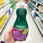 A Person Holding a Palmolive Lavender Lime Ultra Liquid Dish Soap